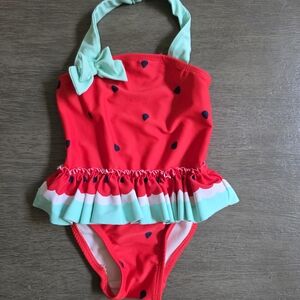 Circo Watermelon Red and Mint Kids Swim One Piece